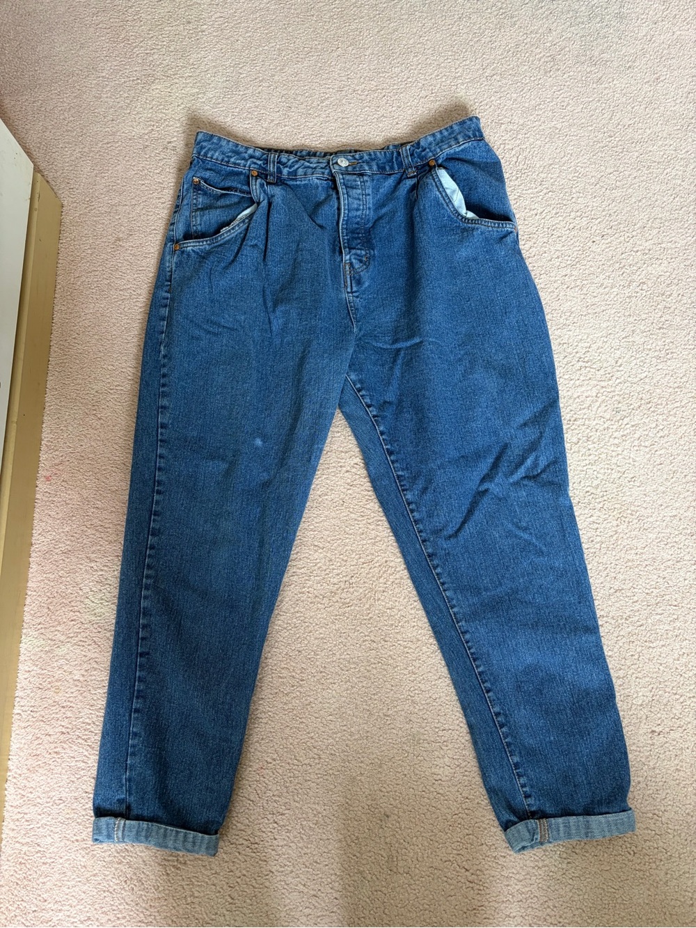 refuge Blue High-Waist Mom Jeans